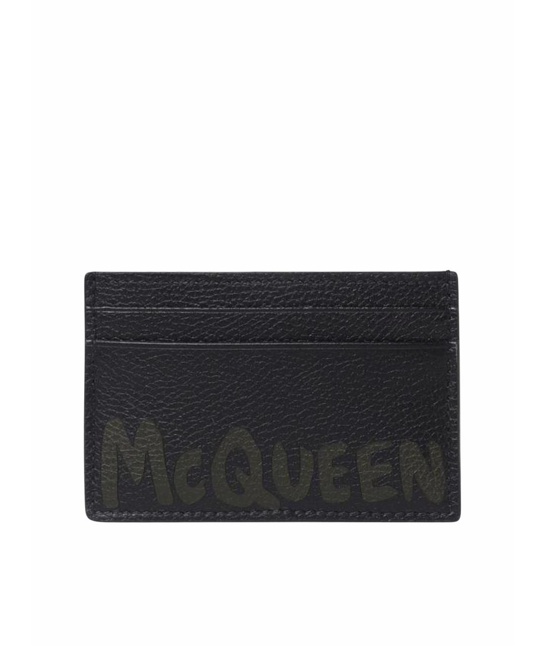 ALEXANDER MCQUEEN Черный кожаный кардхолдер, фото 1