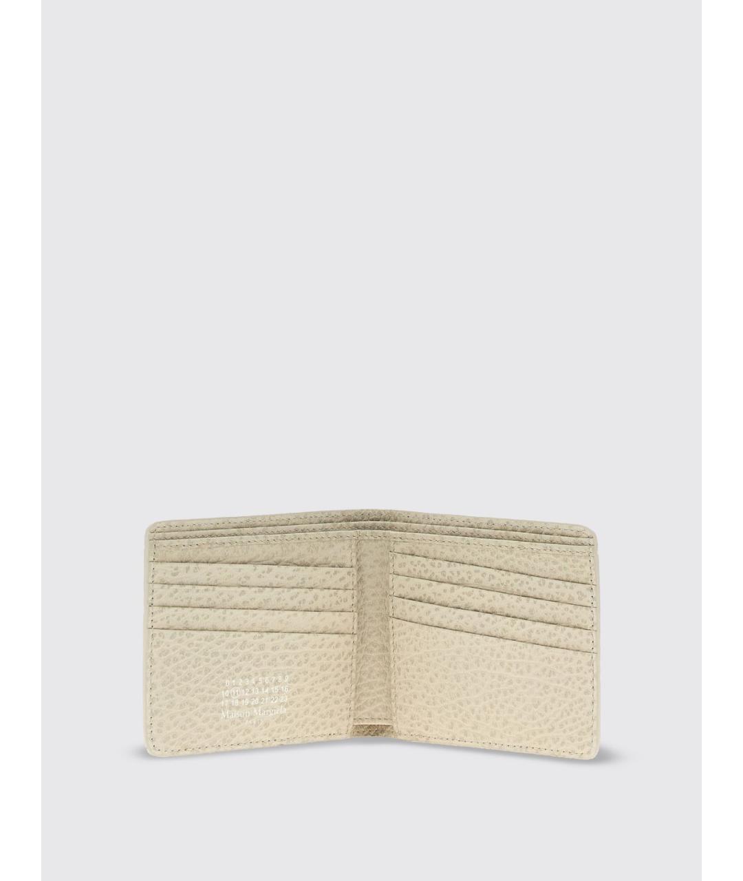 MAISON MARGIELA Бежевый кожаный кошелек, фото 2