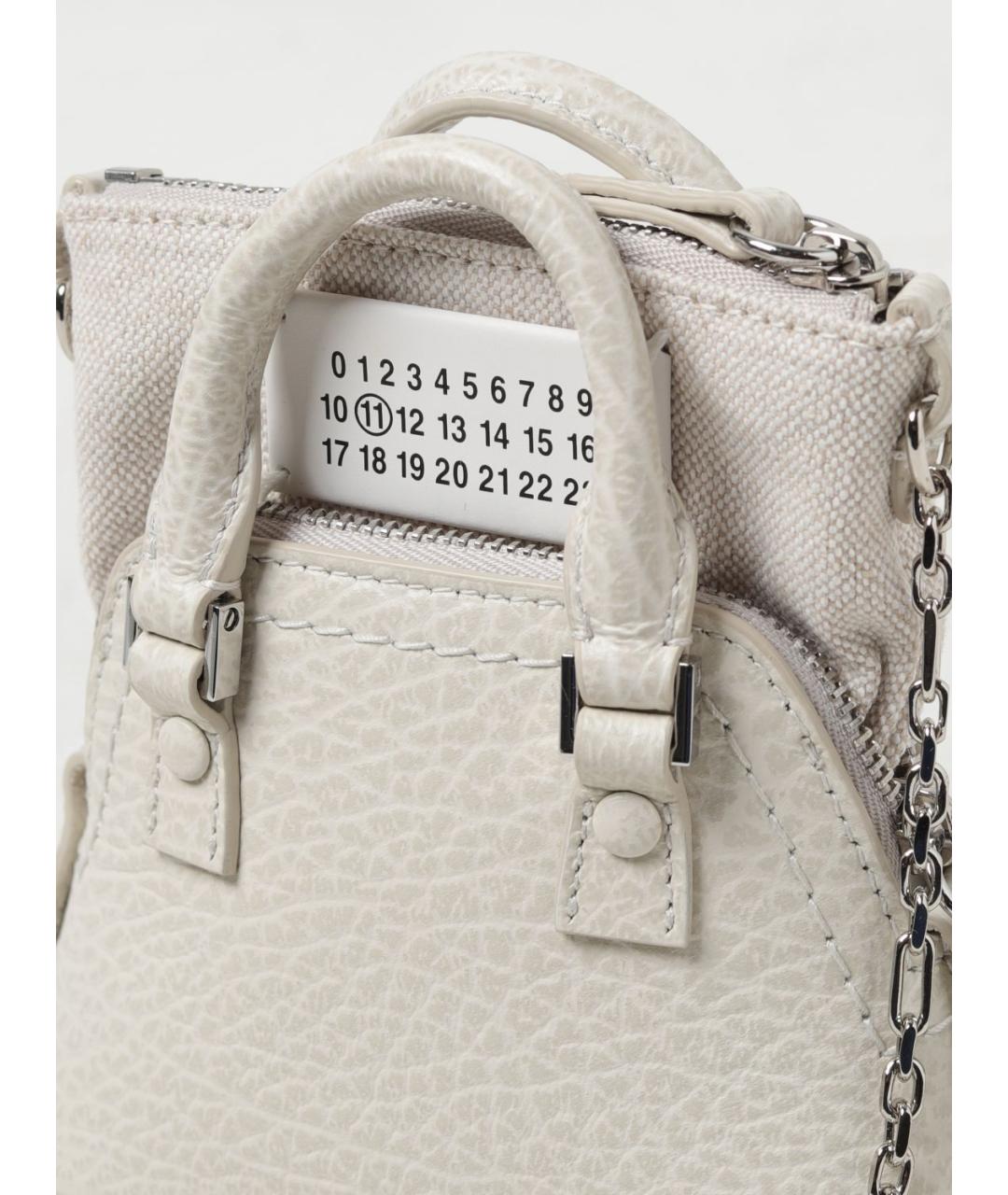 MAISON MARGIELA Серая кожаная сумка тоут, фото 3