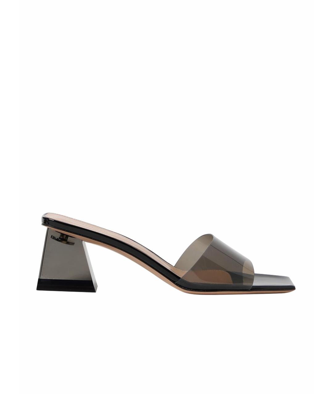 GIANVITO ROSSI Серые резиновые мюли, фото 1