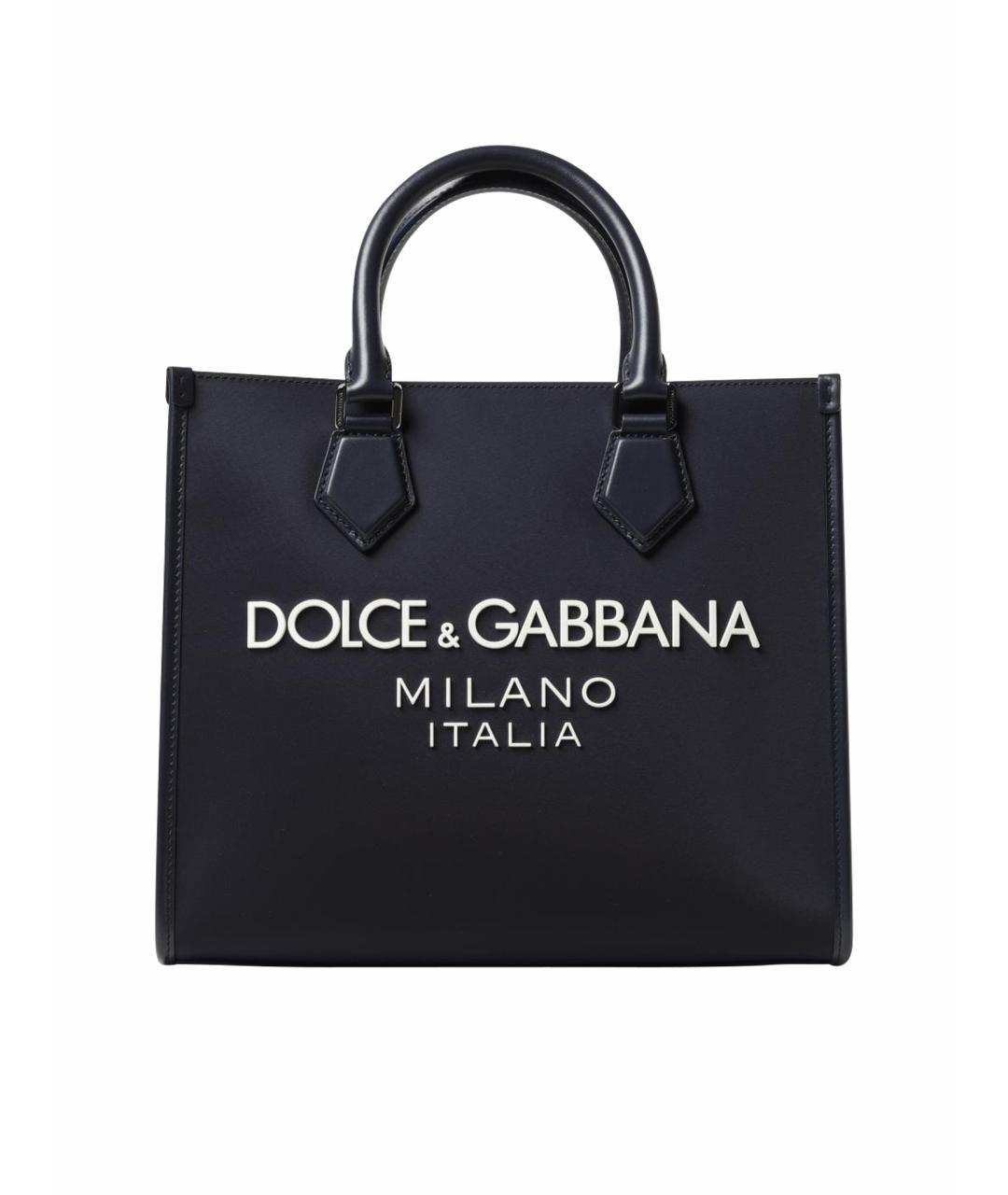 DOLCE&GABBANA Темно-синяя сумка тоут, фото 1