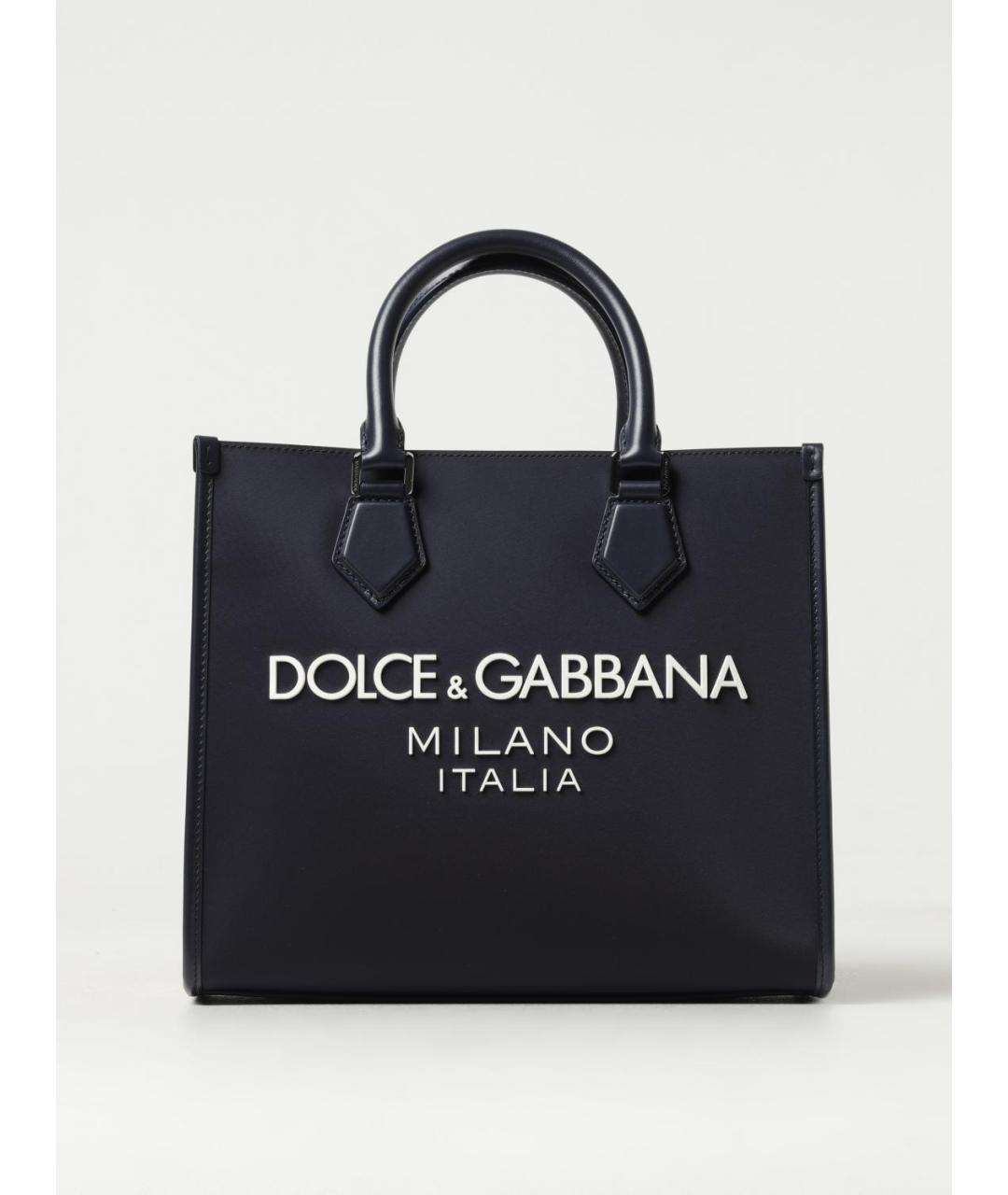 DOLCE&GABBANA Темно-синяя сумка тоут, фото 5