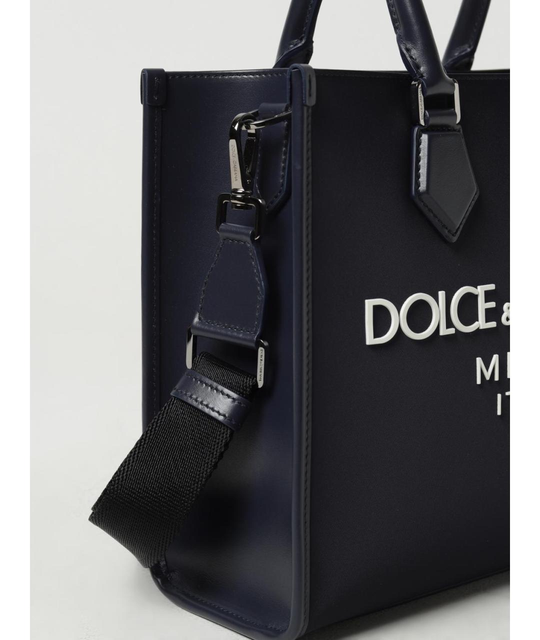 DOLCE&GABBANA Темно-синяя сумка тоут, фото 3