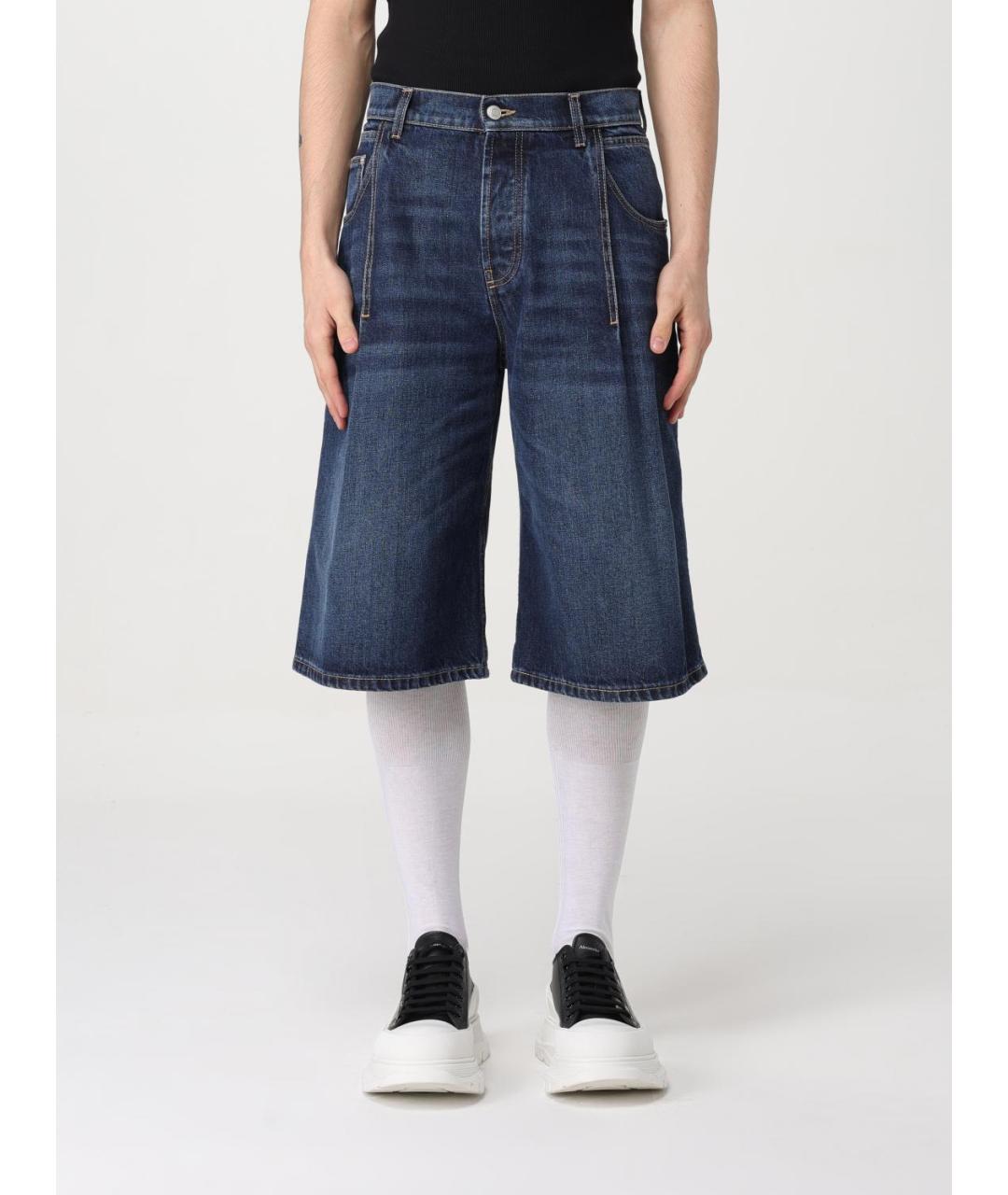 ALEXANDER MCQUEEN Синие хлопковые шорты, фото 2