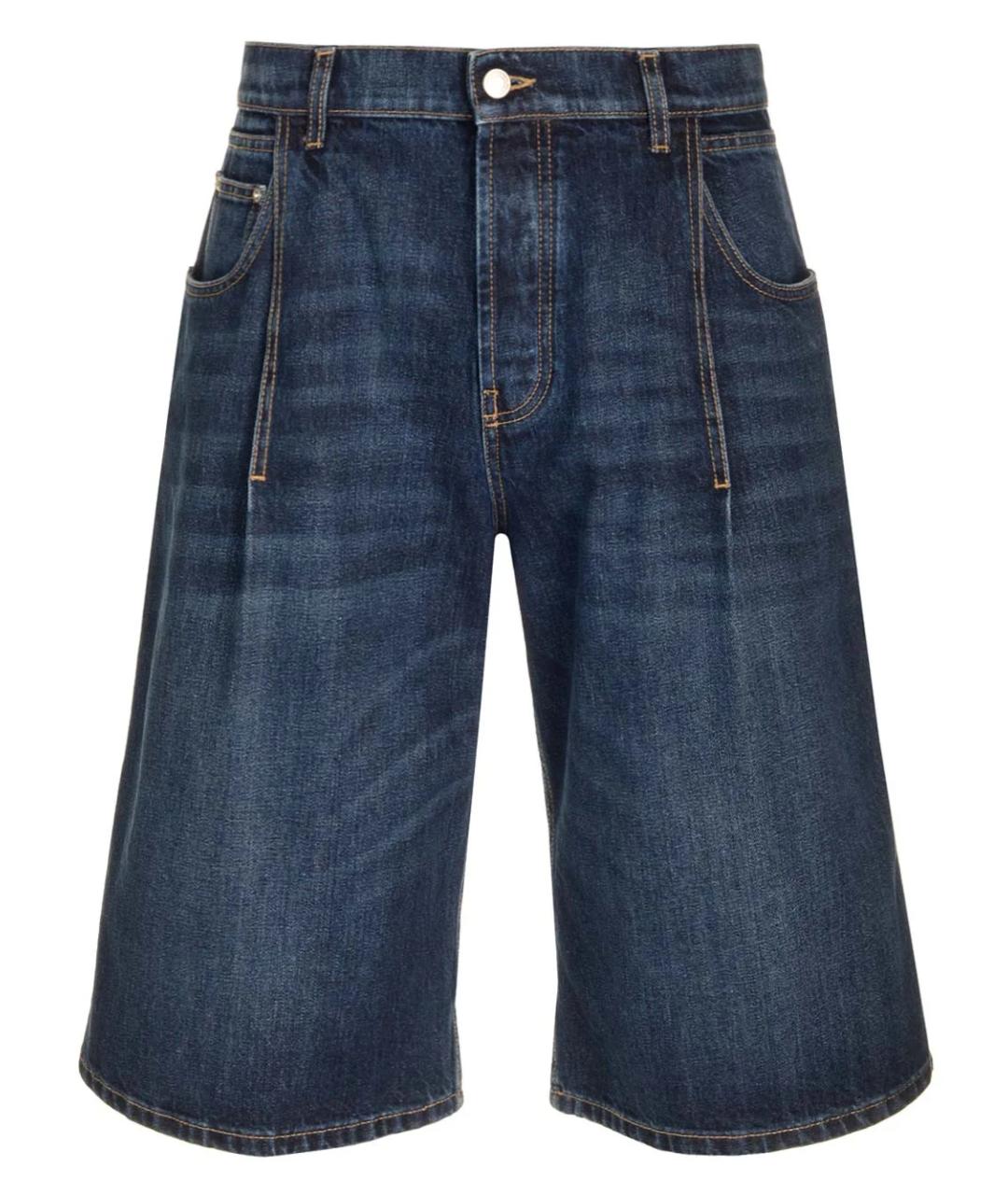 ALEXANDER MCQUEEN Синие хлопковые шорты, фото 1