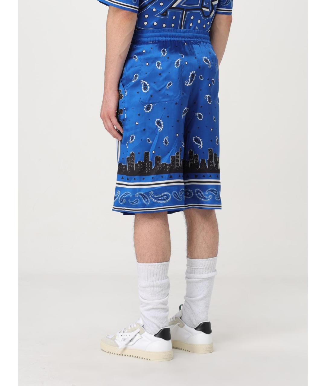 OFF-WHITE Синие вискозные шорты, фото 4