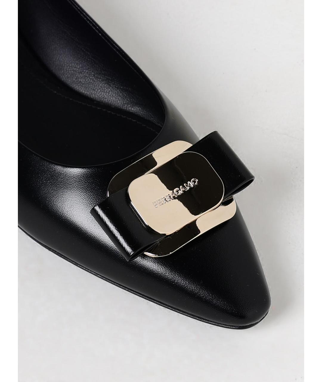 FERRAGAMO Черные балетки, фото 4
