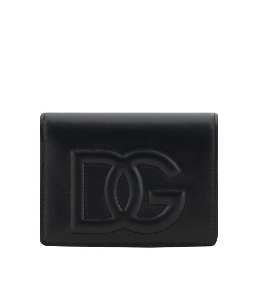 DOLCE&GABBANA Черный кожаный кошелек, фото 1