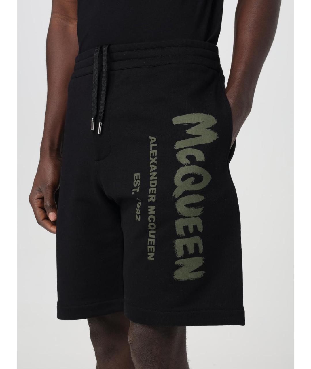 ALEXANDER MCQUEEN Черные хлопковые шорты, фото 6