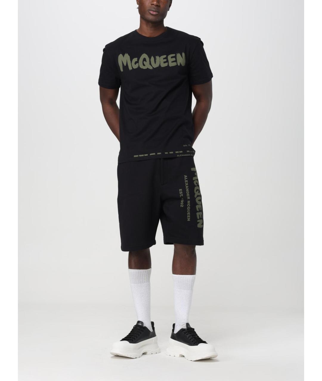 ALEXANDER MCQUEEN Черные хлопковые шорты, фото 3