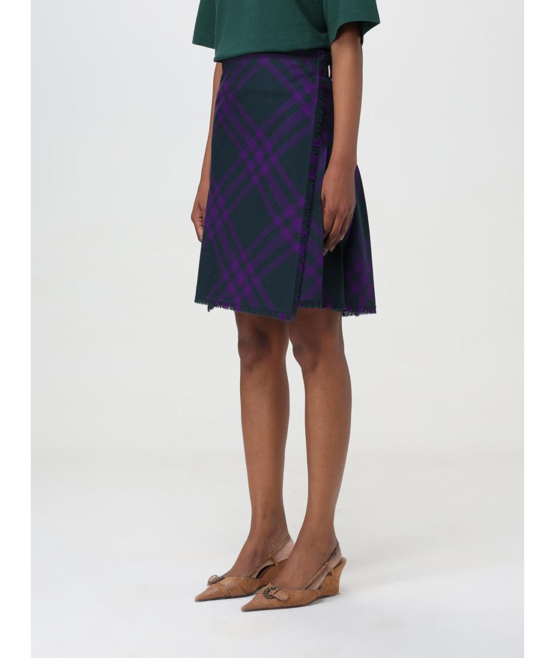 BURBERRY Мульти шерстяная юбка мини, фото 5