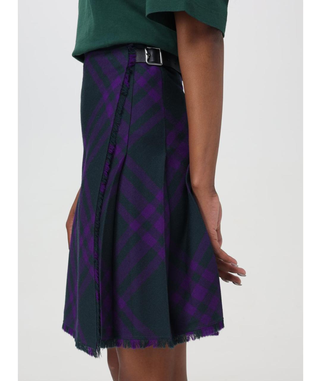 BURBERRY Мульти шерстяная юбка мини, фото 6