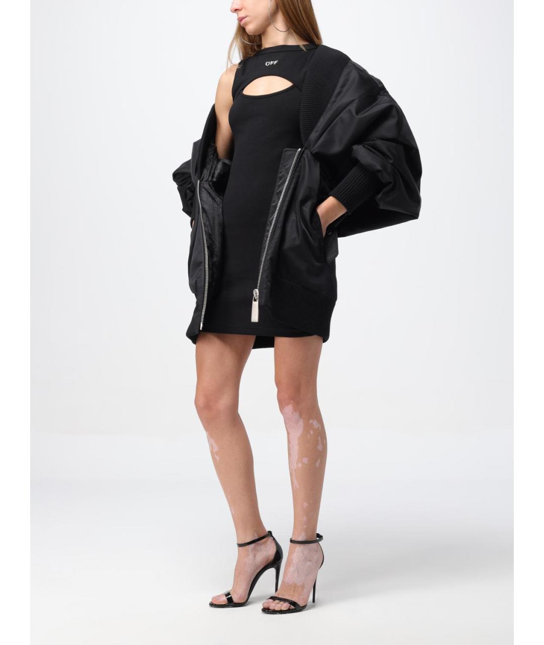 OFF-WHITE Черное хлопковое платье, фото 3