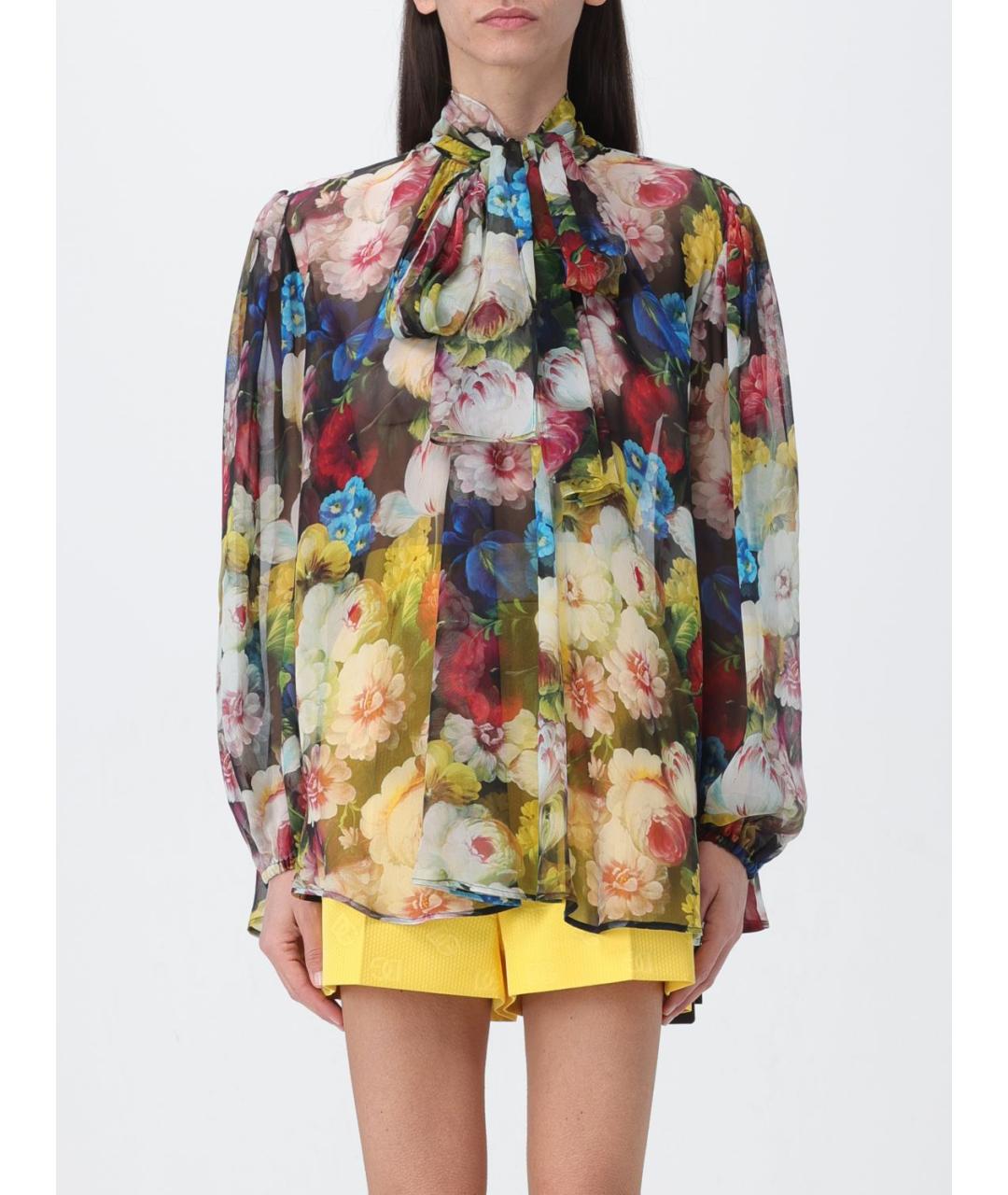 DOLCE&GABBANA Мульти шелковая блузы, фото 2