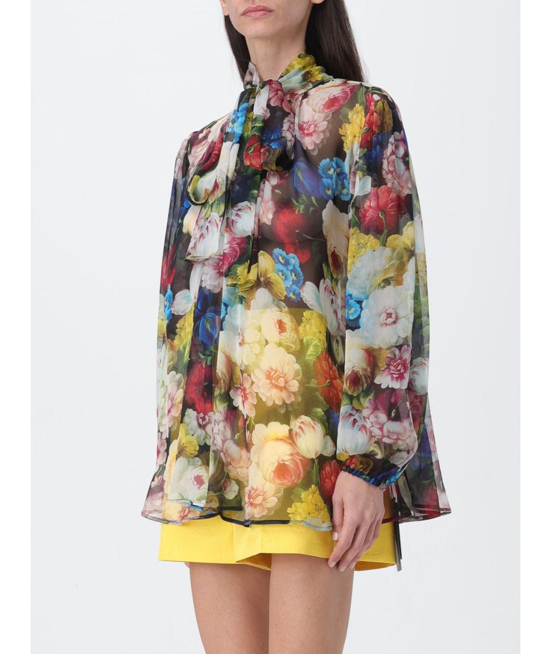 DOLCE&GABBANA Мульти шелковая блузы, фото 5