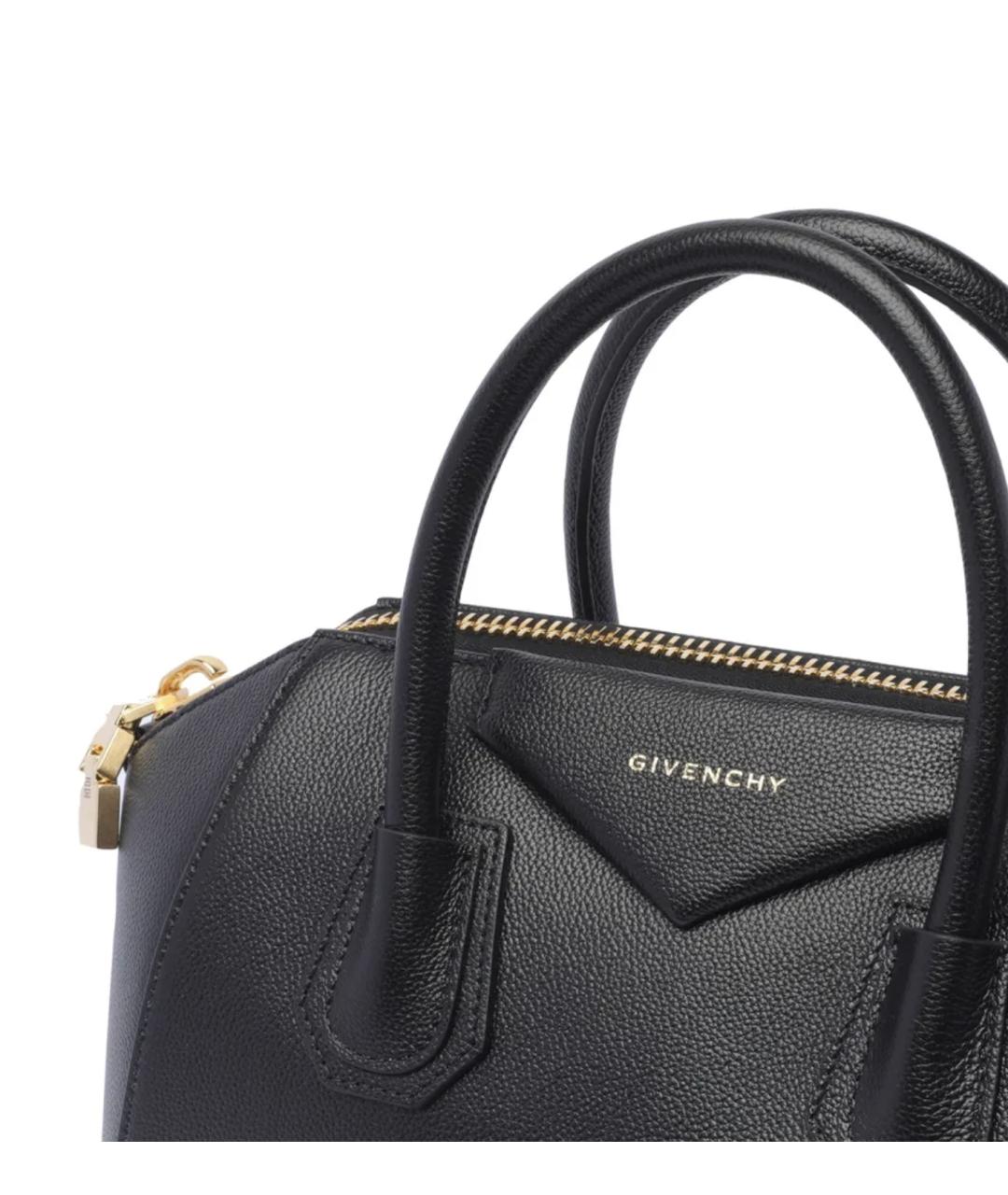 GIVENCHY Черная кожаная сумка тоут, фото 2