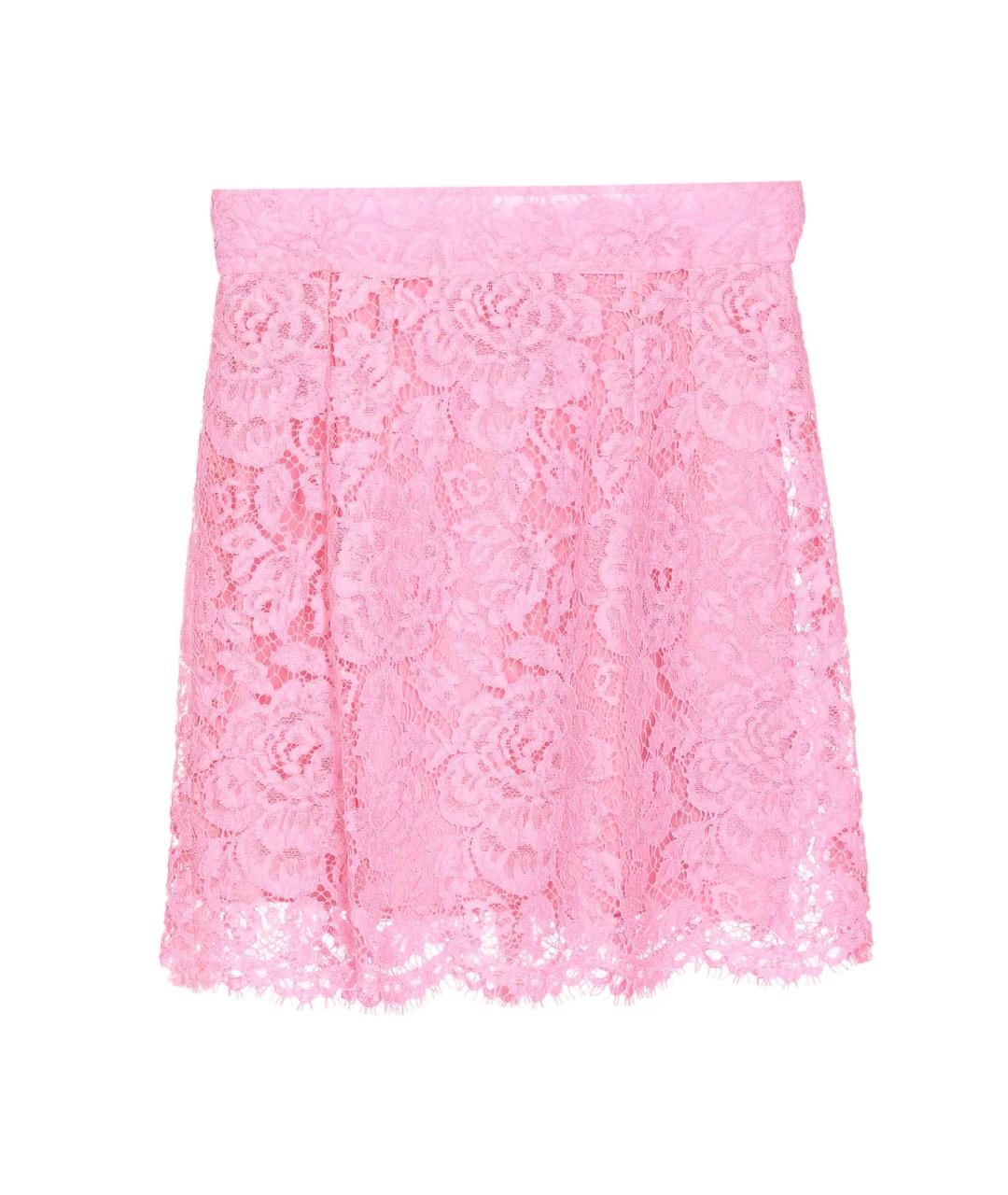 DOLCE&GABBANA Розовая шелковая юбка мини, фото 1