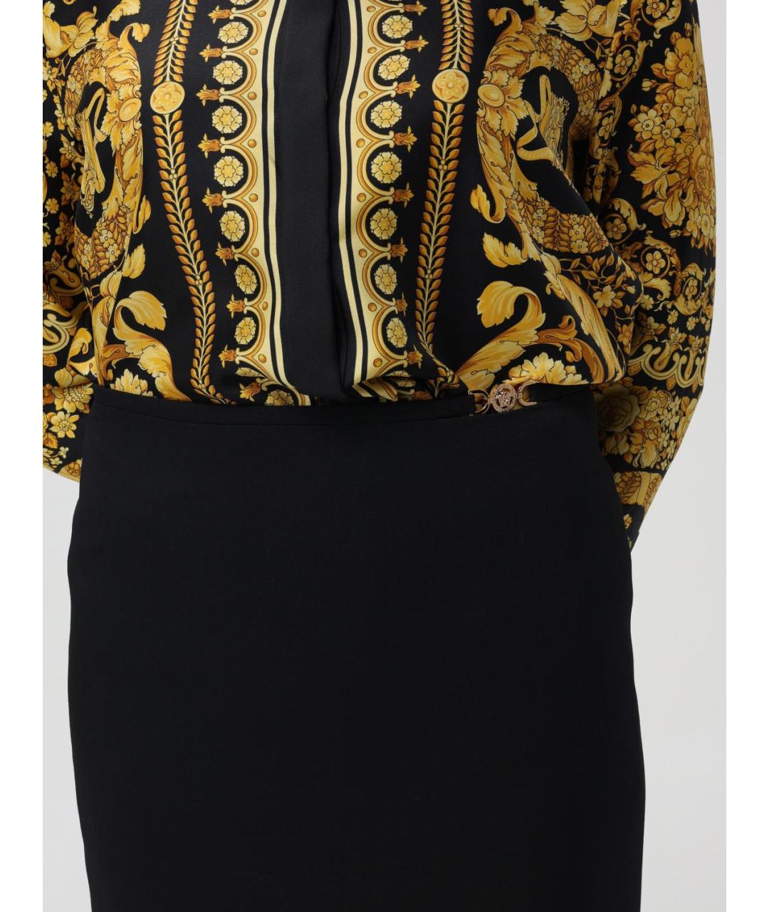VERSACE Черная шерстяная юбка миди, фото 6