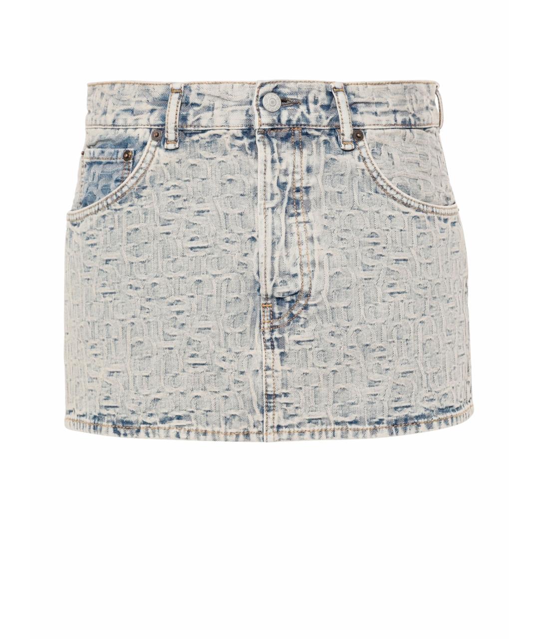 ACNE STUDIOS Голубая хлопковая юбка мини, фото 1