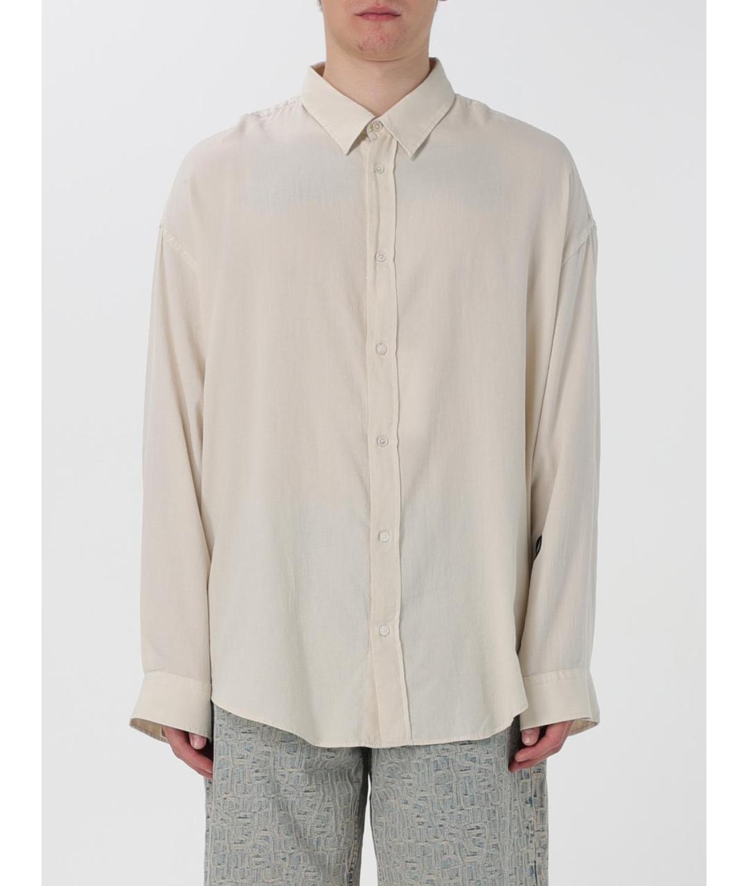 ACNE STUDIOS Бежевая хлопковая кэжуал рубашка, фото 2