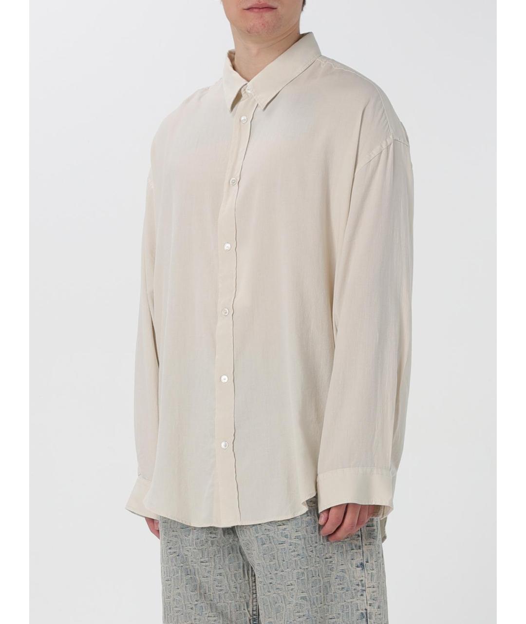ACNE STUDIOS Бежевая хлопковая кэжуал рубашка, фото 5