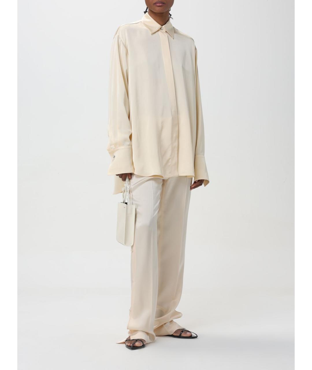 JIL SANDER Бежевая вискозная рубашка, фото 2