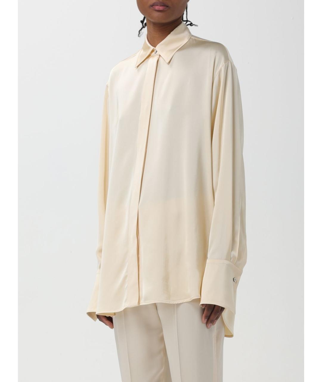 JIL SANDER Бежевая вискозная рубашка, фото 4