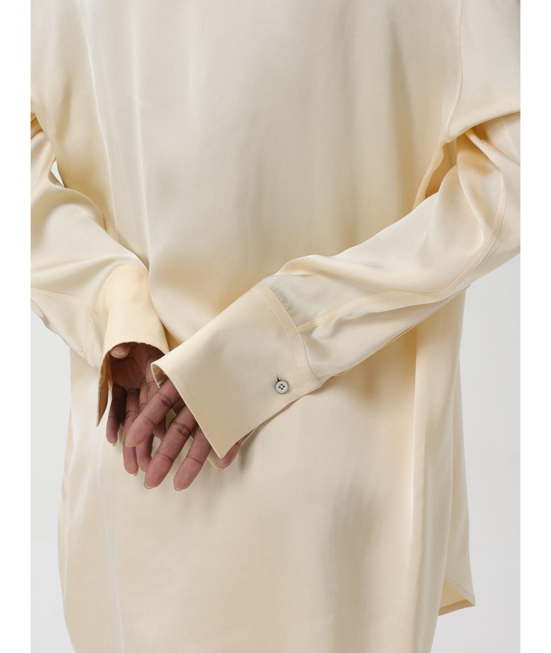JIL SANDER Бежевая вискозная рубашка, фото 5