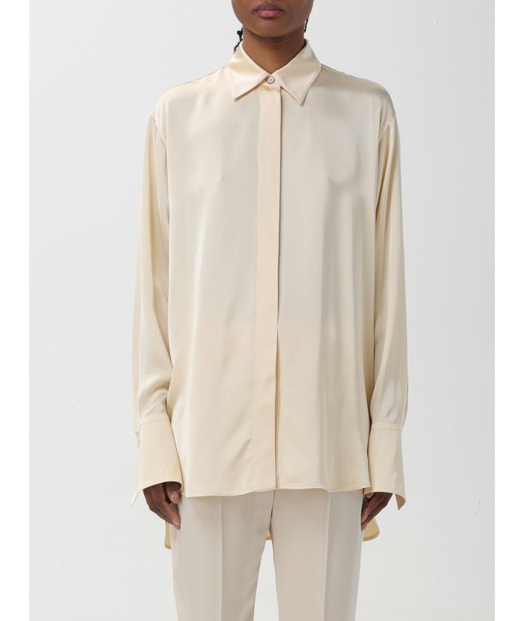JIL SANDER Бежевая вискозная рубашка, фото 6