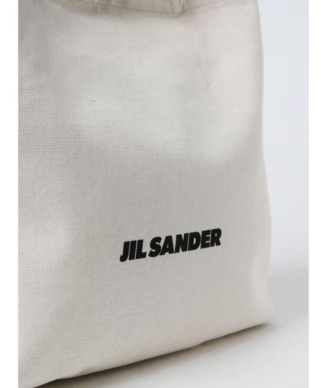 JIL SANDER Белая хлопковая сумка тоут, фото 3