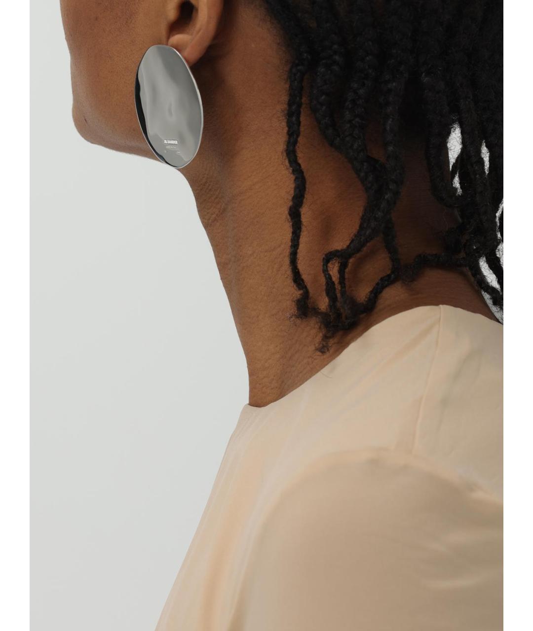 JIL SANDER Серебряные металлические серьги, фото 2