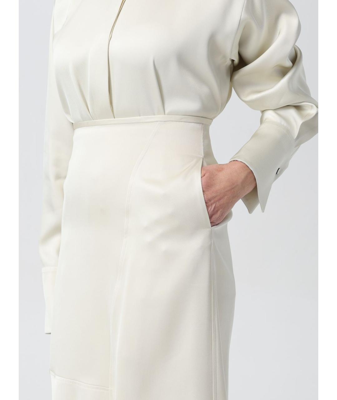 JIL SANDER Белая юбка миди, фото 4