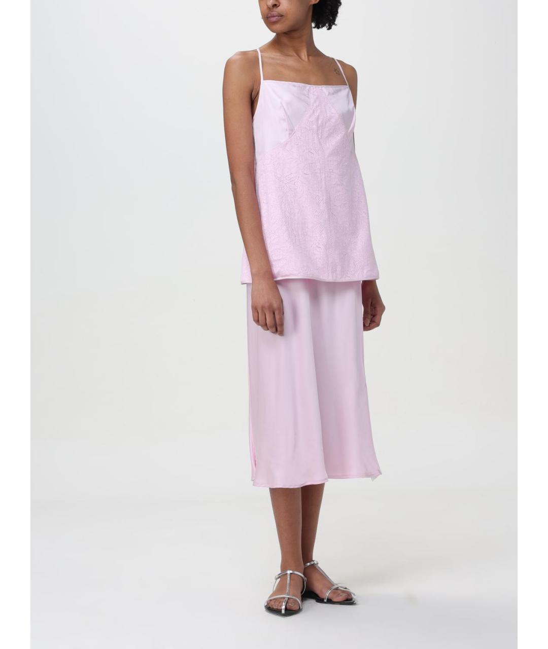 JIL SANDER Розовая вискозная юбка миди, фото 3