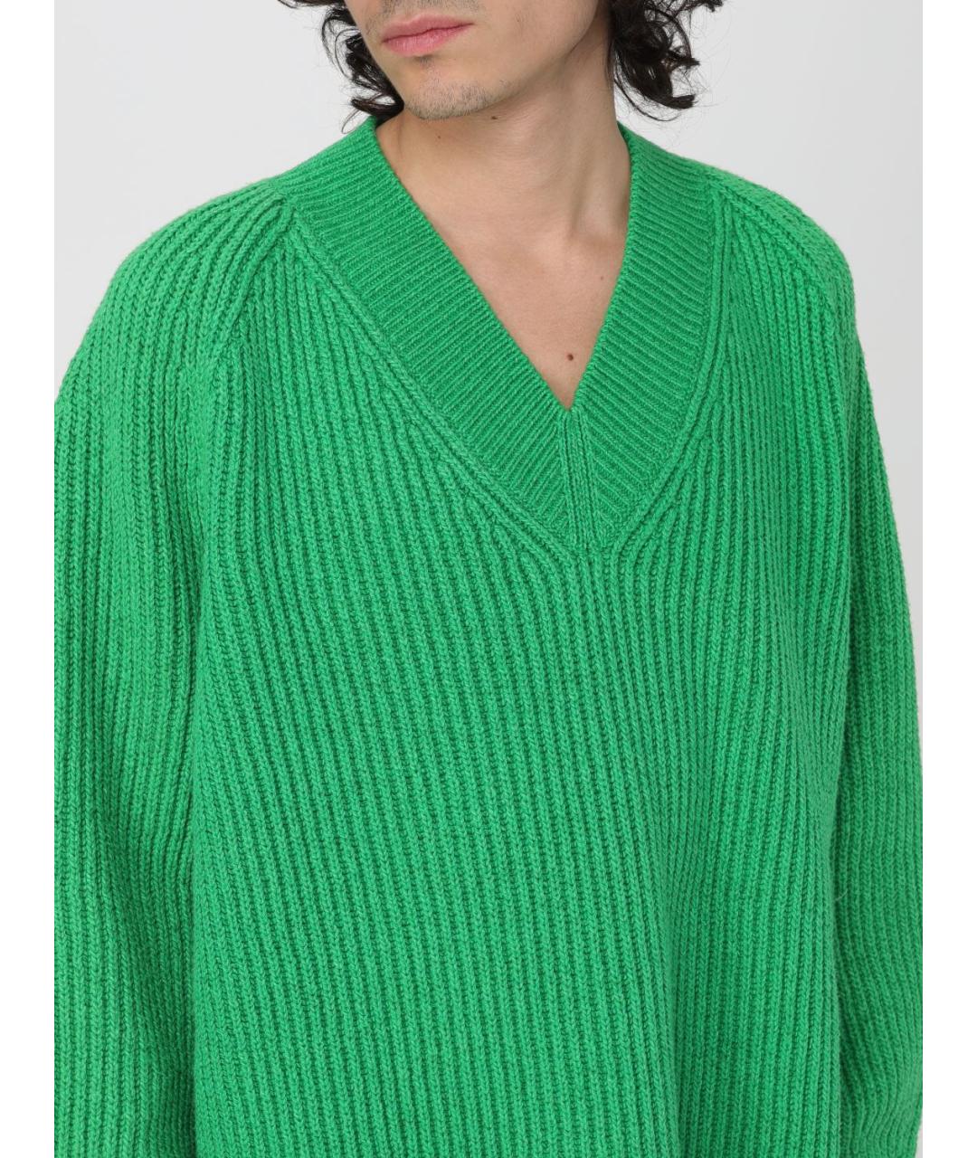 JIL SANDER Зеленый хлопковый джемпер / свитер, фото 6