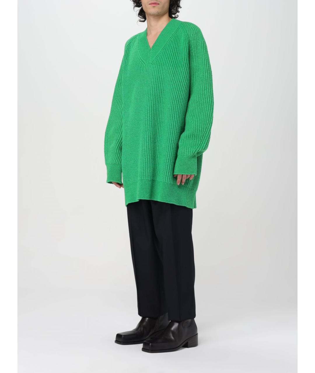 JIL SANDER Зеленый хлопковый джемпер / свитер, фото 5