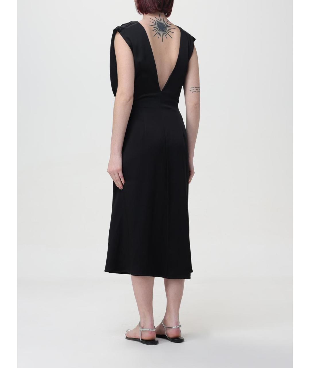 JIL SANDER Черное ацетатное повседневное платье, фото 4