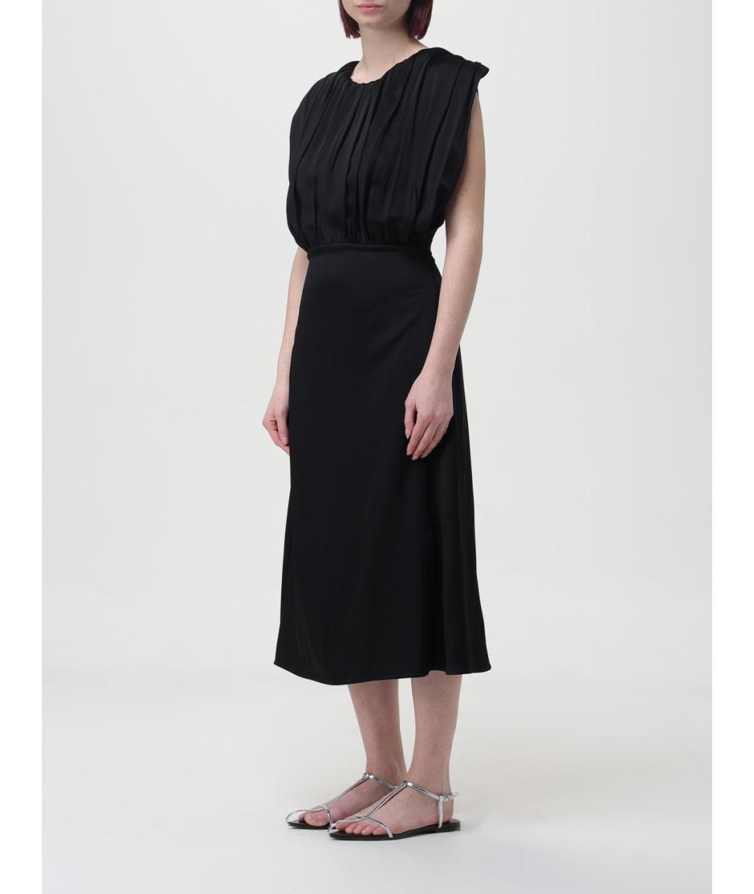 JIL SANDER Черное ацетатное повседневное платье, фото 5