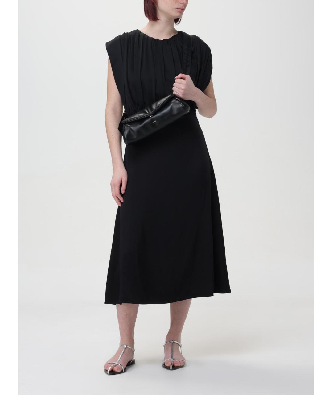 JIL SANDER Черное ацетатное повседневное платье, фото 3
