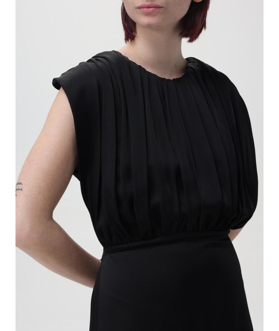 JIL SANDER Черное ацетатное повседневное платье, фото 6