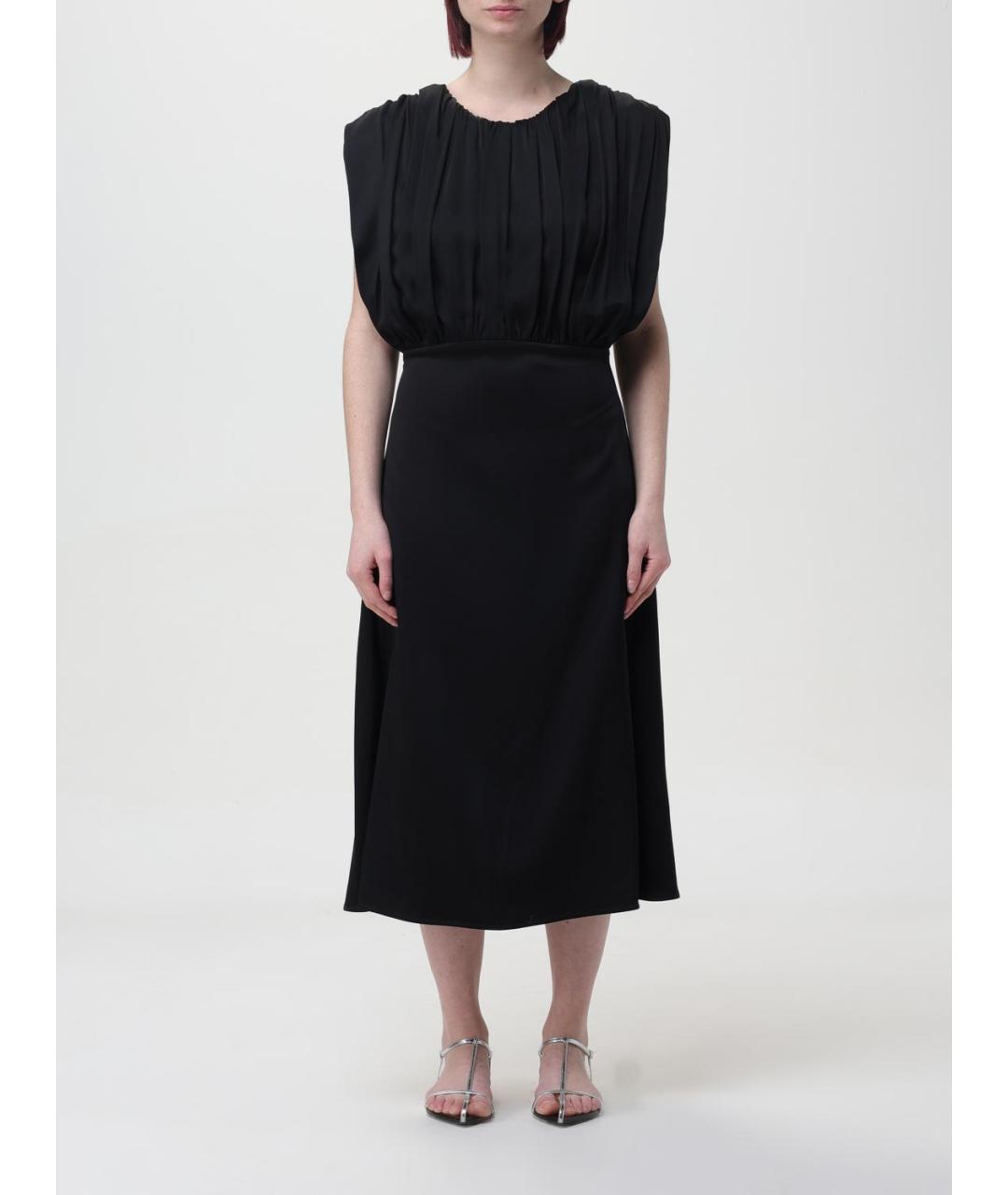 JIL SANDER Черное ацетатное повседневное платье, фото 2