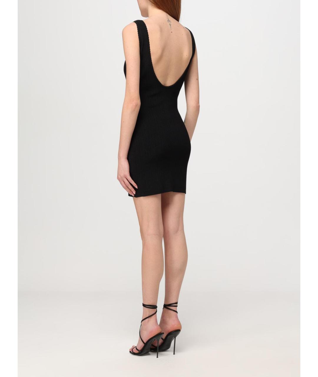 JACQUEMUS Черное вискозное коктейльное платье, фото 3