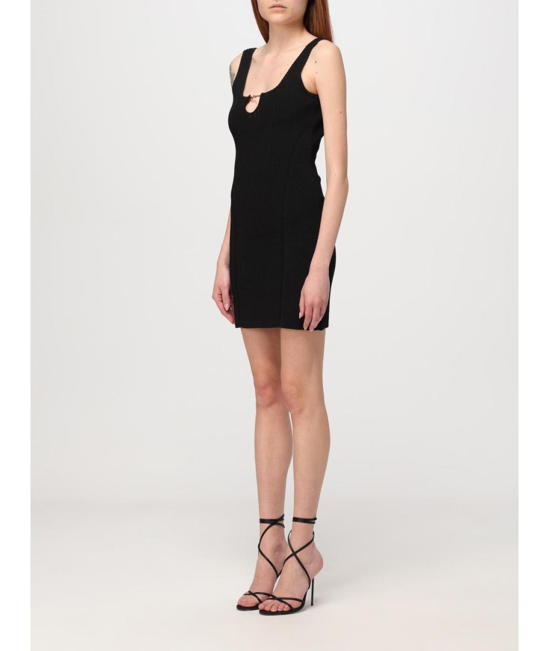 JACQUEMUS Черное вискозное коктейльное платье, фото 4