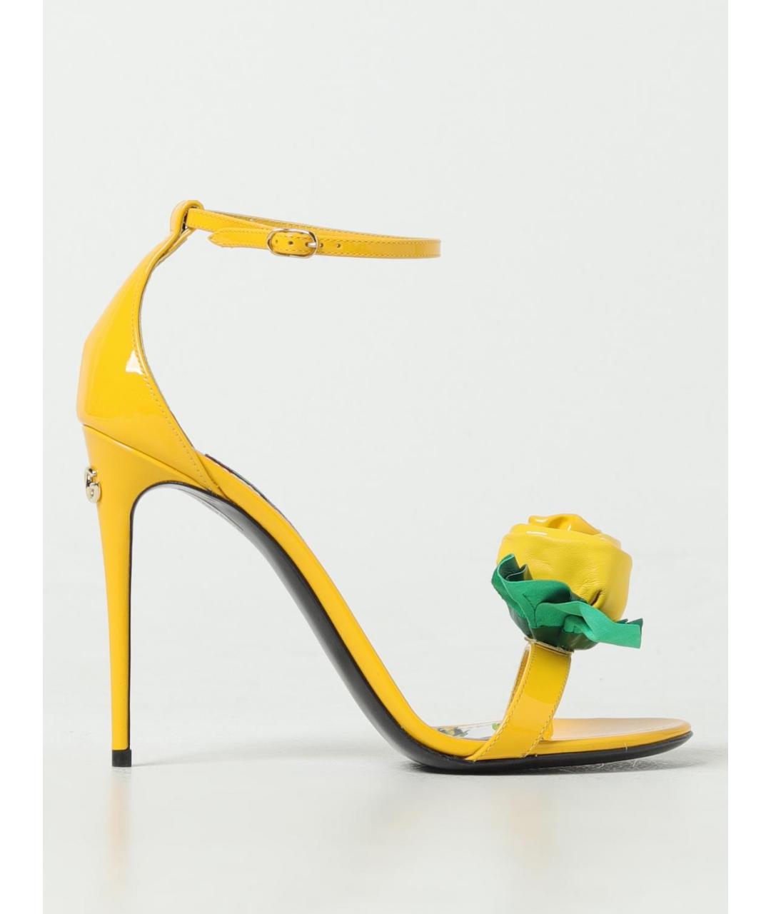DOLCE&GABBANA Желтые босоножки, фото 5