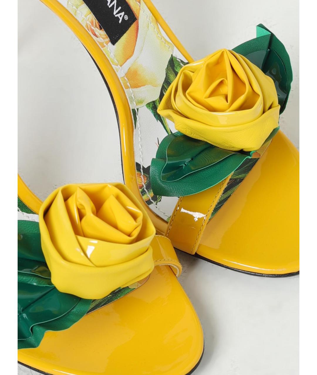 DOLCE&GABBANA Желтые босоножки, фото 4