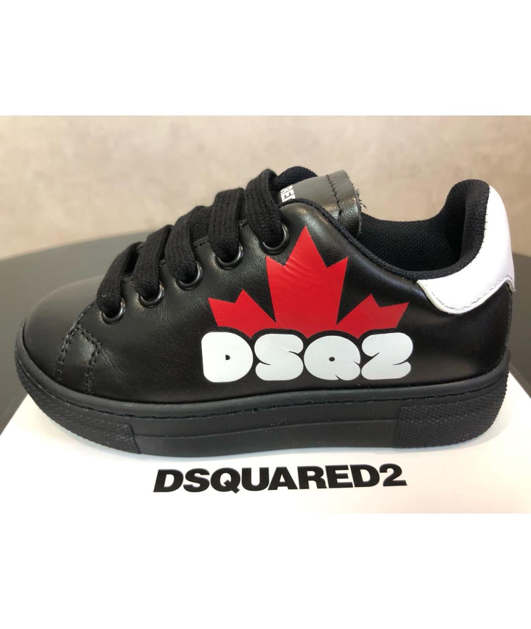 DSQUARED2 Черные кожаные кеды, фото 7
