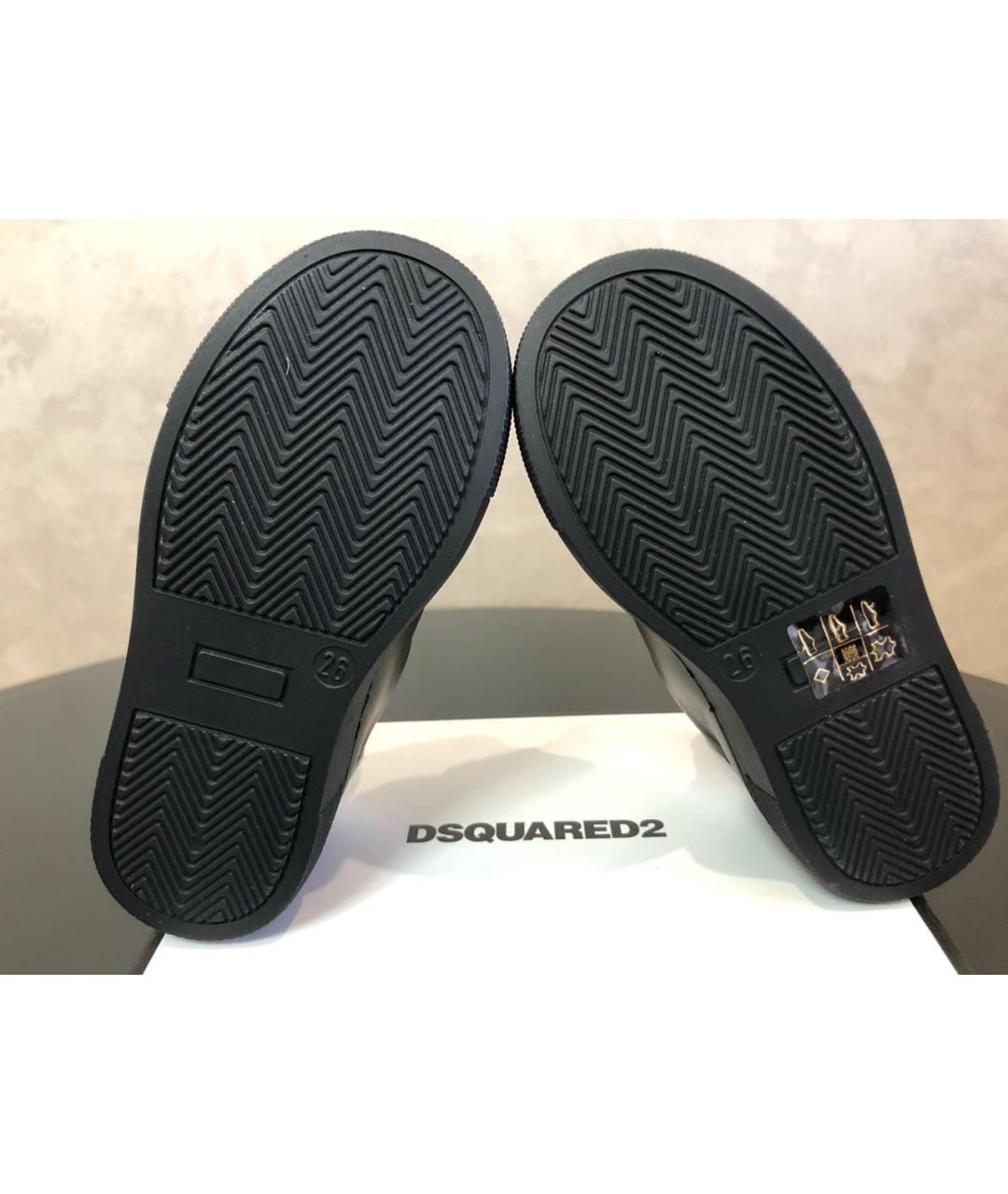 DSQUARED2 Черные кожаные кеды, фото 4