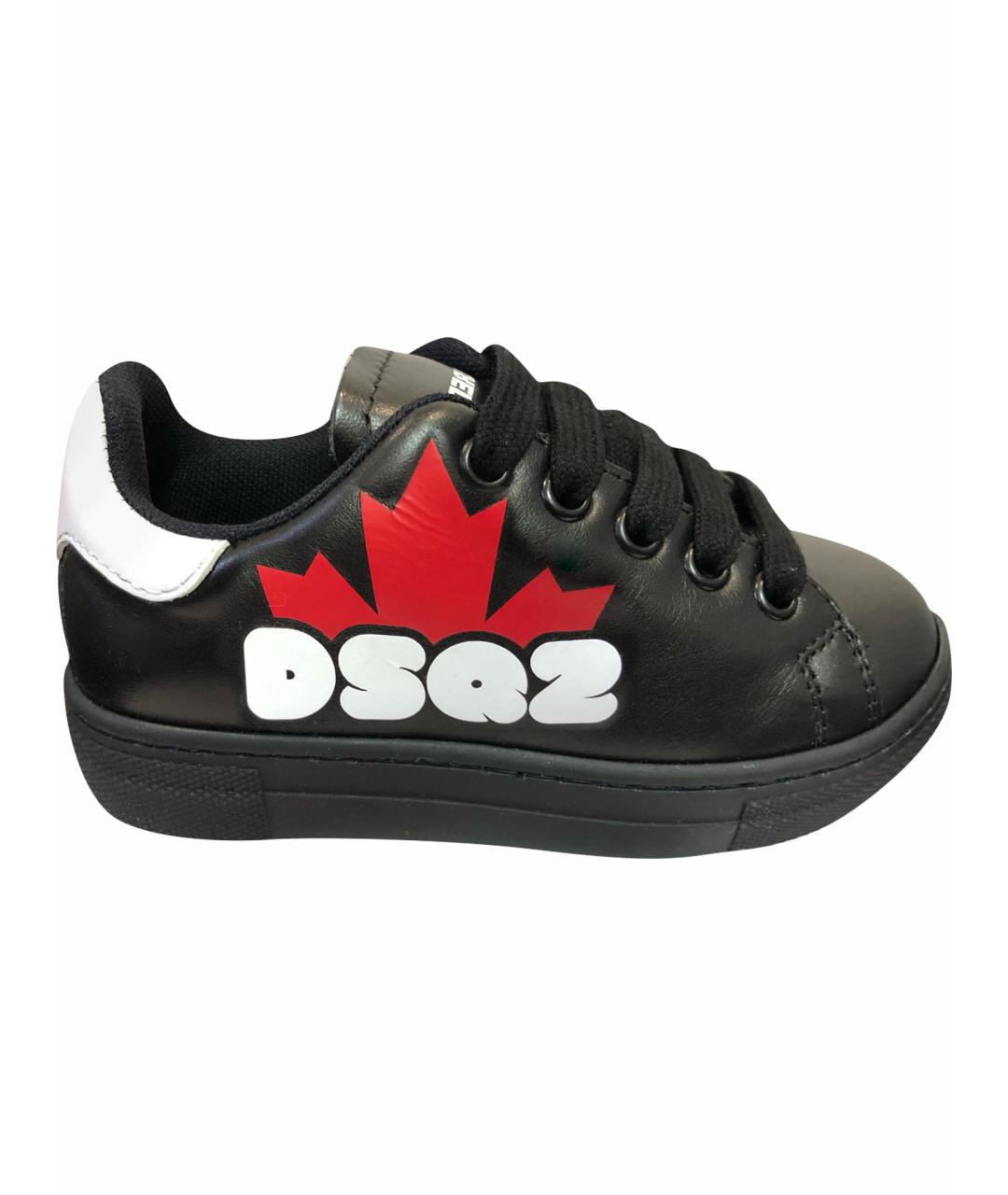 DSQUARED2 Черные кожаные кеды, фото 1