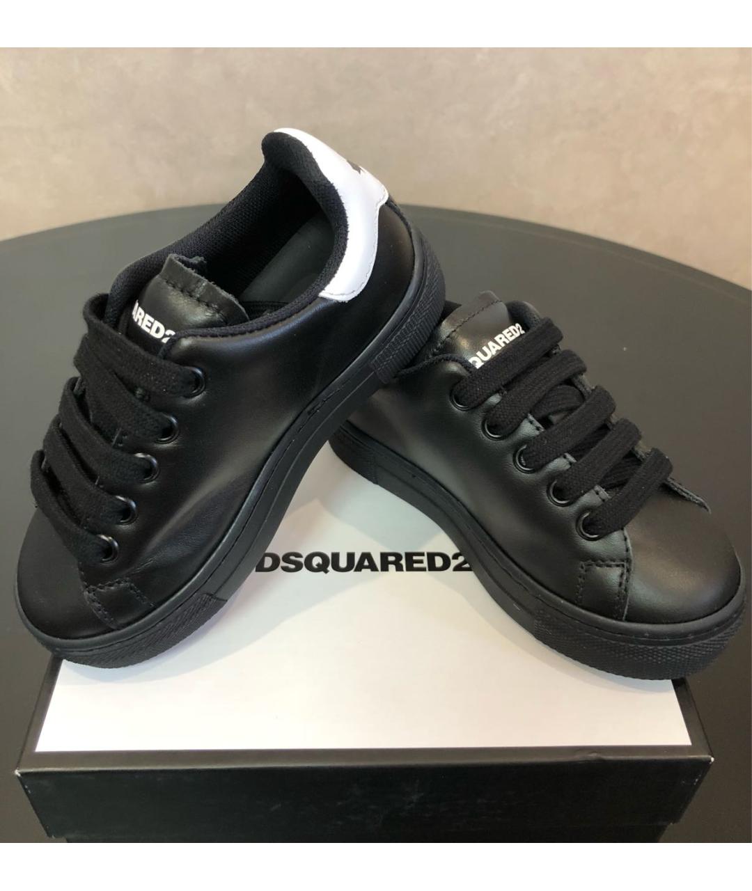 DSQUARED2 Черные кожаные кеды, фото 2