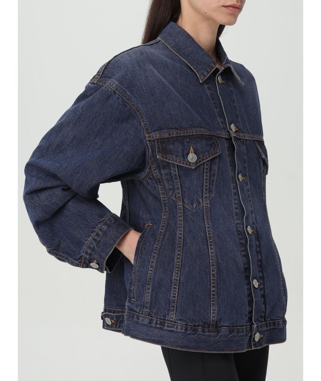 BALENCIAGA Темно-синяя хлопковая куртка, фото 6