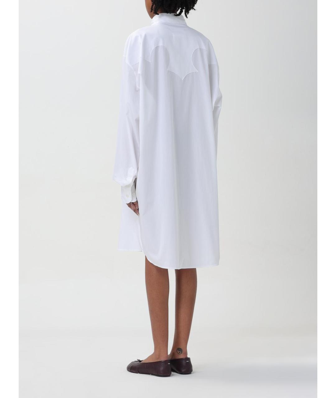 MAISON MARGIELA Белое хлопковое повседневное платье, фото 4
